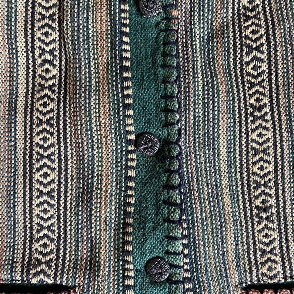 Vintage Striped Southwestern Vest With Whipstitch Detail Small - Picture 6 of 6